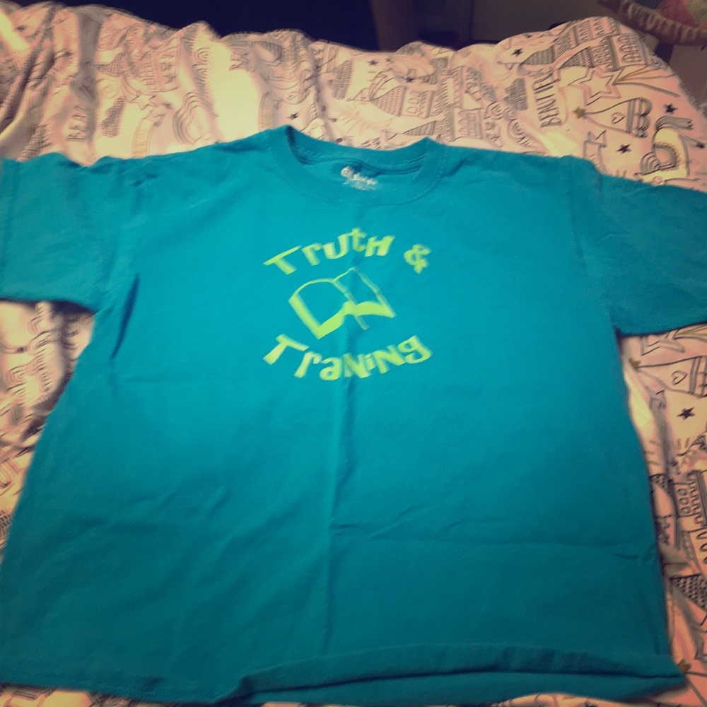 Blue truth and training shirt